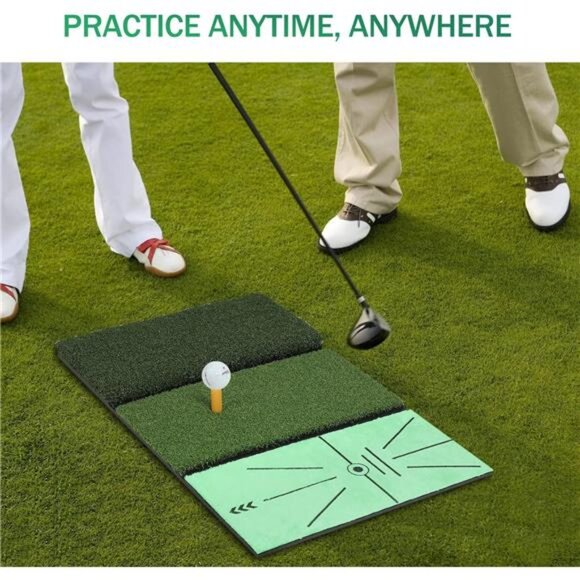 Golf Hitting Mat,3-in-1 Foldable Golf Mat Indoor Outdoor, Tri-Turf Golf Practice - Picture 6 of 8